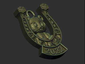 Tiger on a Horseshoe 3D-printmodel