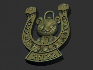 Tiger on a Horseshoe 3D-printmodel