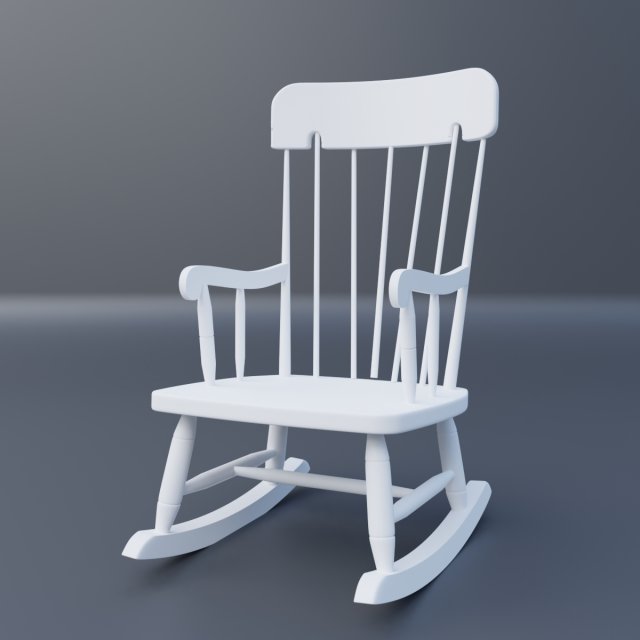 rocking chair Modello 3D .c4d .max .obj .3ds .fbx .stl .blend 
