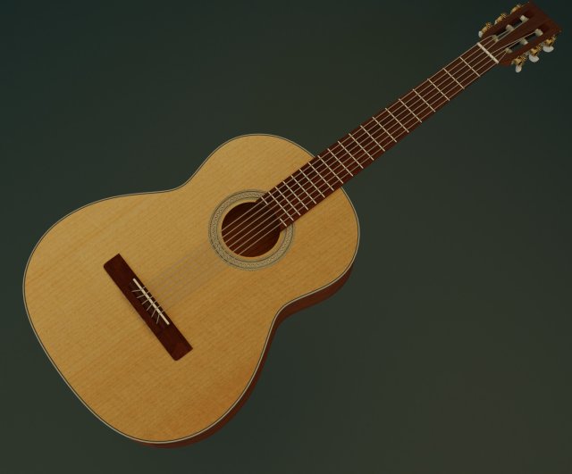 classic guitar 3D Model .c4d .max .obj .3ds .fbx .stl .blend 