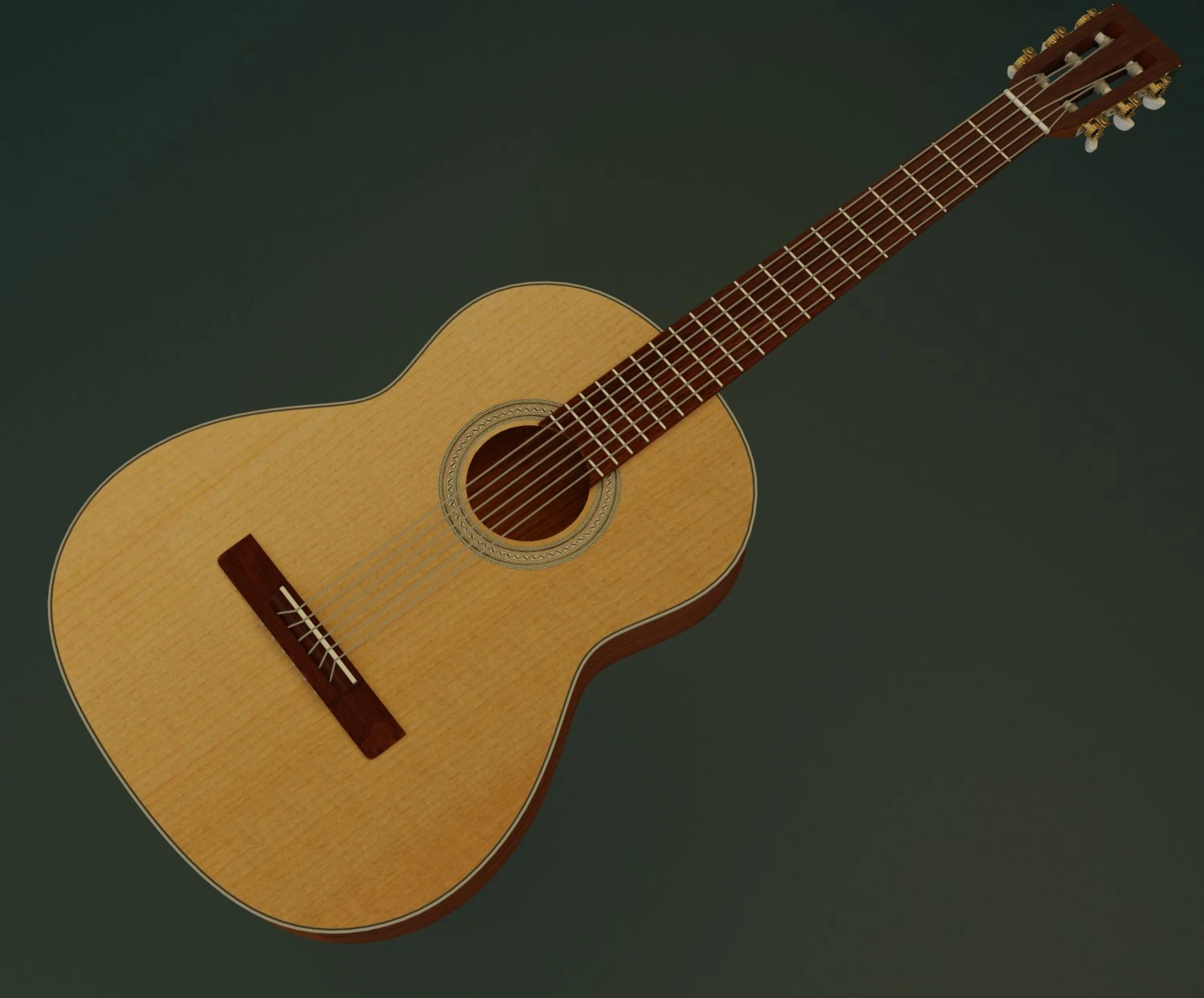 classic guitar 3D Model .c4d .max .obj .3ds .fbx .stl .blend 