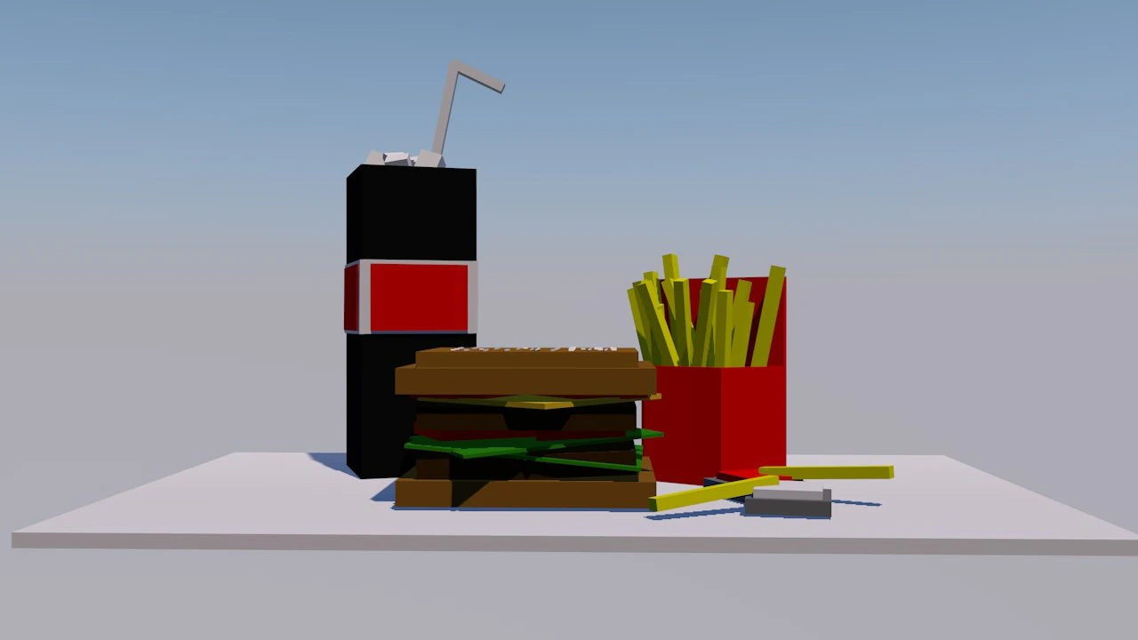fast food 3D Model .c4d .max .obj .3ds .fbx .stl .blend 