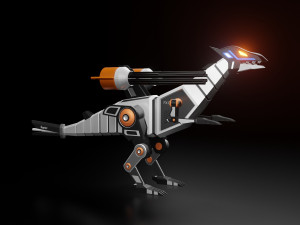 robotic raptor with military 3D Модель