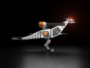 robotic raptor with military Modelo 3D