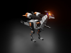 robotic raptor with military Modelo 3D