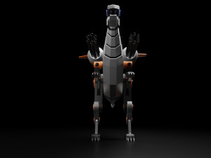 robotic raptor with military Modelo 3D