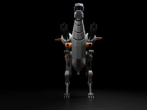 robotic raptor with military 3D Model