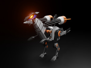 robotic raptor with military Modelo 3D