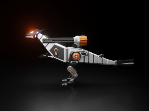 robotic raptor with military Modelo 3D