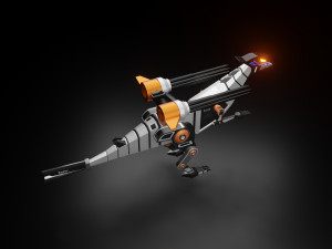 robotic raptor with military Modelo 3D