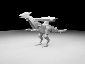 robotic raptor with military 3D Model
