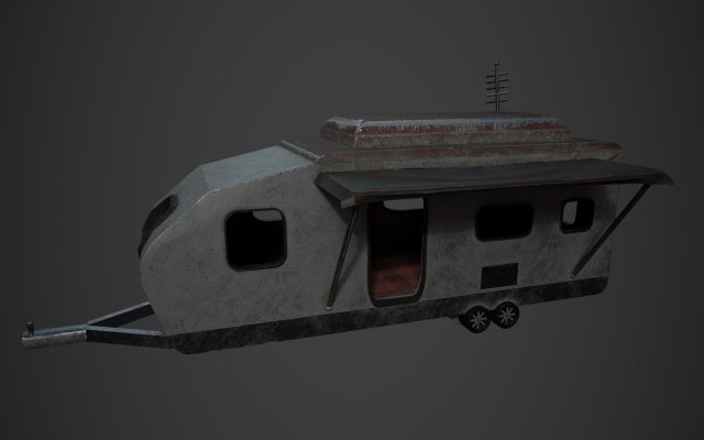 an old trailer Modelo 3D .c4d .max .obj .3ds .fbx .stl .blend 