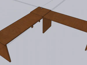 large l pc desk 3D Model
