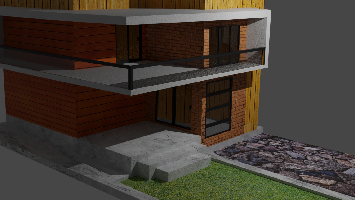 modern house 2 3D Model .c4d .max .obj .3ds .fbx .stl .blend 