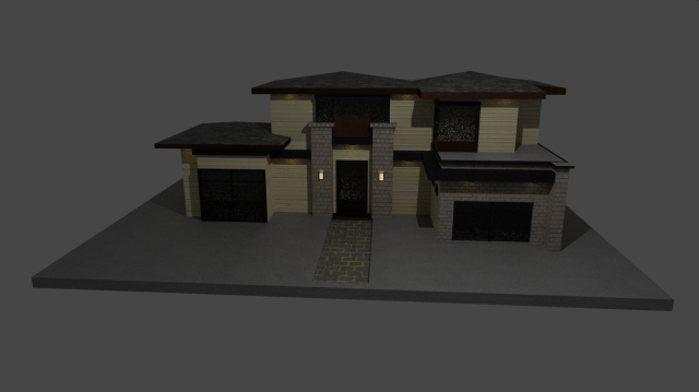 modern house 3D Модель .c4d .max .obj .3ds .fbx .stl .blend 