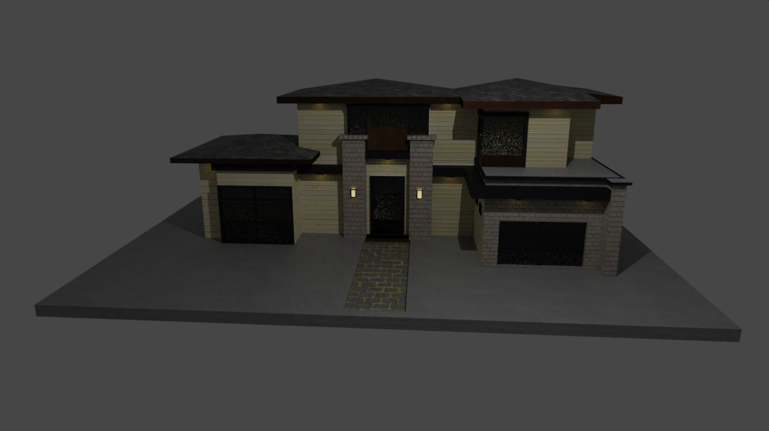 modern house 3D Model .c4d .max .obj .3ds .fbx .stl .blend 