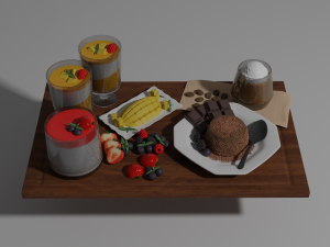 panna cotta Modelo 3D