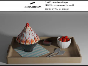 bingsu stroberi Model 3D
