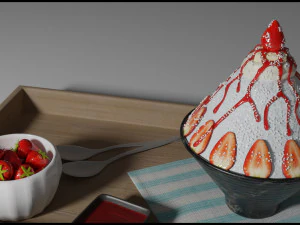strawberry bingsu 3D Model