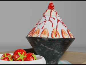strawberry bingsu Modello 3D