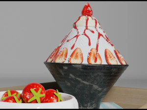 strawberry bingsu 3D Model