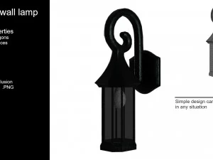 lumin&aacute;ria de parede Modelo 3D