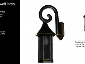 lumin&aacute;ria de parede Modelo 3D