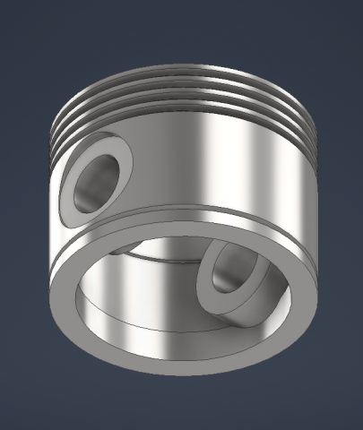 Head piston outlet