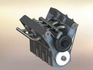 v6 engine Modelo 3D