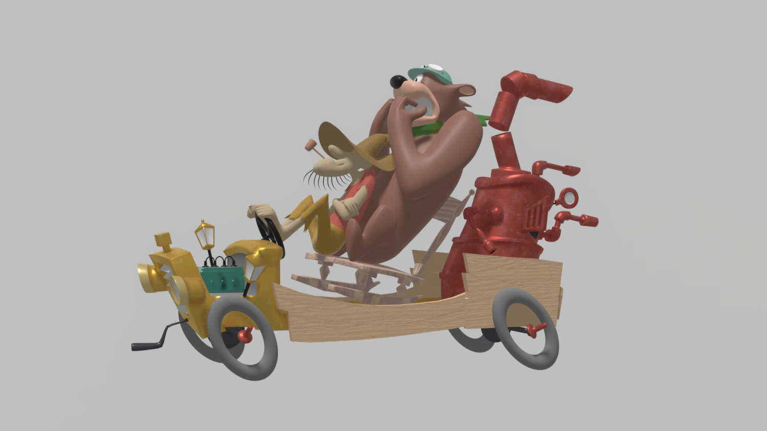 lazy luke and blubber bear 3D Model .c4d .max .obj .3ds .fbx .stl .blend 