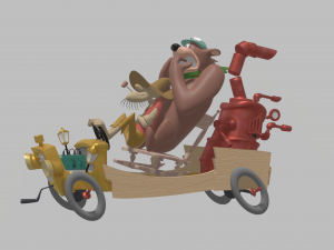 lazy luke and blubber bear 3D Model