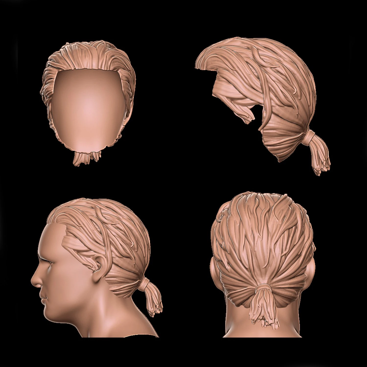 Hair 1 3D Print Model .c4d .max .obj .3ds .fbx .stl .blend 