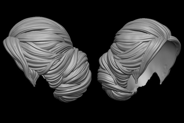 Hair 3 3D 프린트 모델 .c4d .max .obj .3ds .fbx .stl .blend 