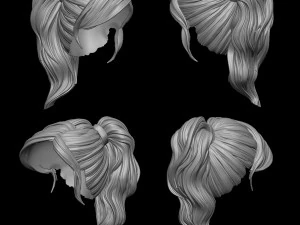 头发 6 3D 打印模型