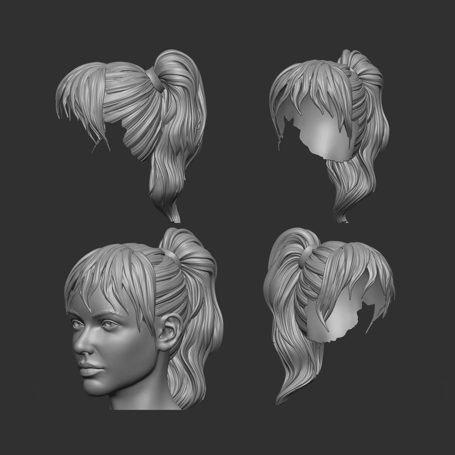 Hair 7 3D Print Model .c4d .max .obj .3ds .fbx .stl .blend 