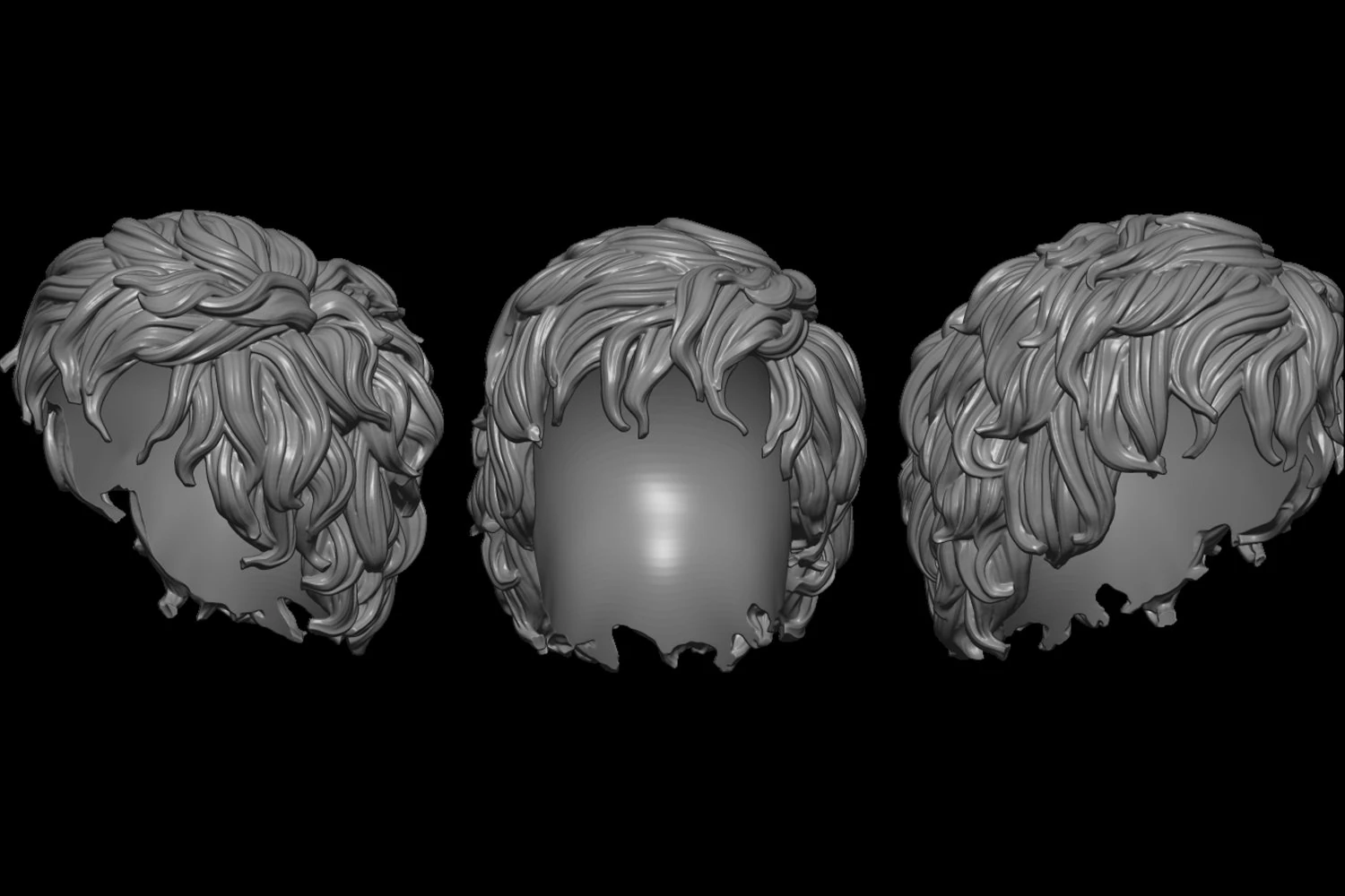 Hair 8 3D Print Model .c4d .max .obj .3ds .fbx .stl .blend 