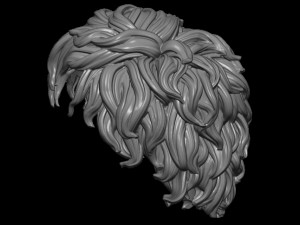 Hair 8 3Dプリントモデル
