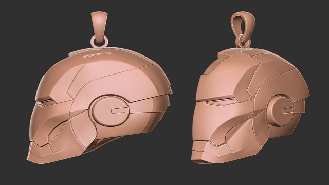 Ironman helmet pendant 2 3Dプリントモデル .c4d .max .obj .3ds .fbx .stl .blend 