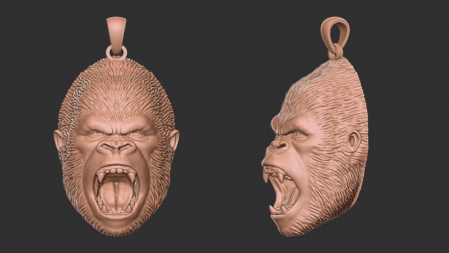 Gorilla pendant 3D Print Model .c4d .max .obj .3ds .fbx .stl .blend 