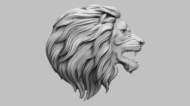bas relief lion 3D-printmodel .c4d .max .obj .3ds .fbx .stl .blend 
