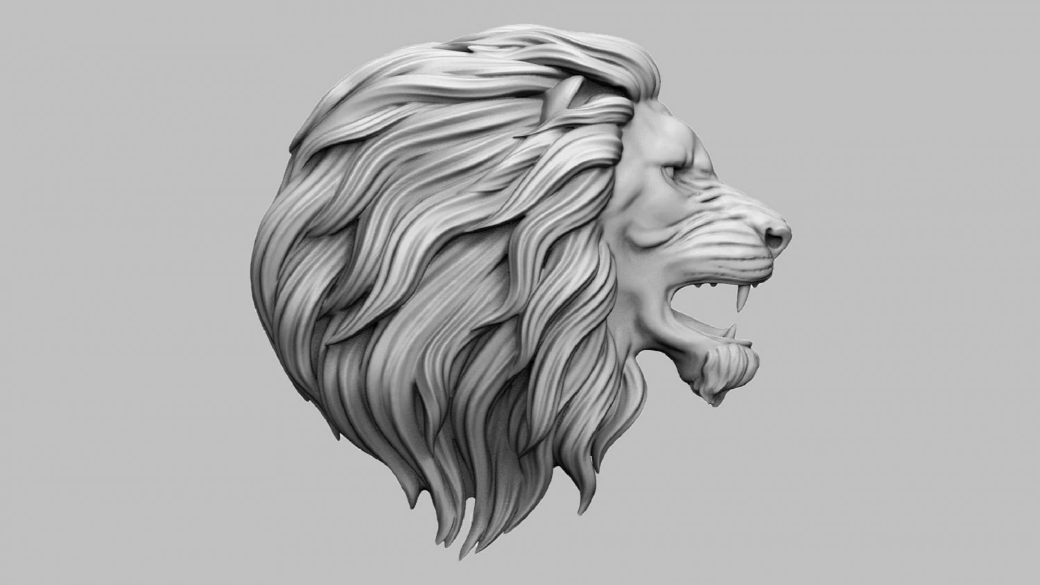 le&atilde;o em baixo relevo Modelo de Impressão 3D .c4d .max .obj .3ds .fbx .stl .blend 