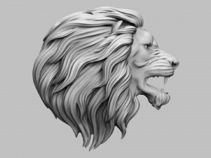  bas relief lion 3D Print Model