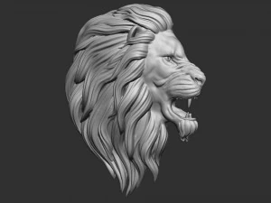 le&atilde;o em baixo relevo Modelo de Impressão 3D