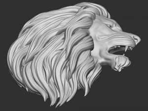 le&atilde;o em baixo relevo Modelo de Impressão 3D