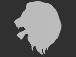 le&atilde;o em baixo relevo Modelo de Impressão 3D