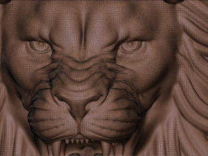 3D w&uuml;tender L&ouml;wenring 3D Druckmodell