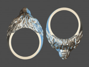 Lion ring 3D print model 3D प्रिंट मॉडल