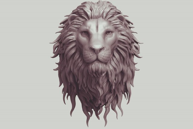 Lion head 3D 3D प्रिंट मॉडल .c4d .max .obj .3ds .fbx .stl .blend 