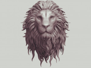 Lion head 3D 3D Print Model