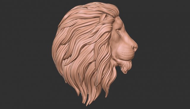 Lion head 3D print model Modello di stampa 3D .c4d .max .obj .3ds .fbx .stl .blend 
